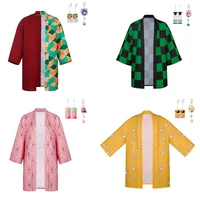 demon slayer haori kimetsu no yaiba cloak kimono earrings keyring tanjirou zenitsu giyuu nezuko uniforms cosplay short capes