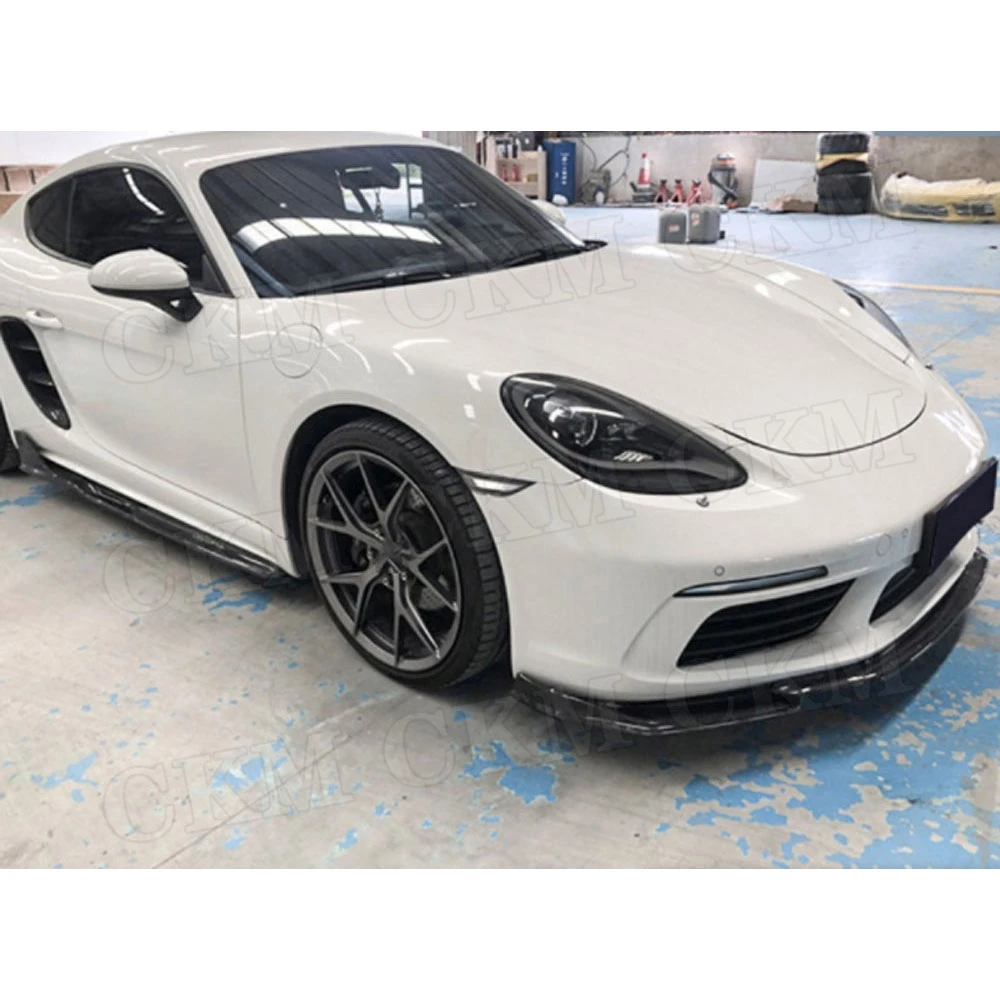 Карбоновый передний спойлер для губ пригодный Porsche 718 Cayman Boxster Base S Coupe 2017 2018