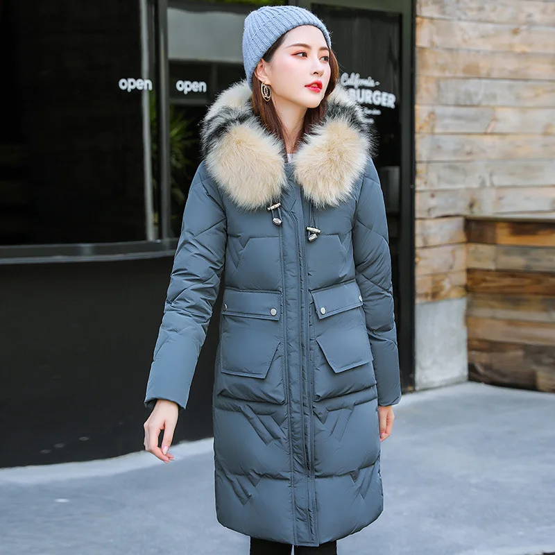 Толстая хлопковая куртка средней длины с большим воротником для бодибилдинга