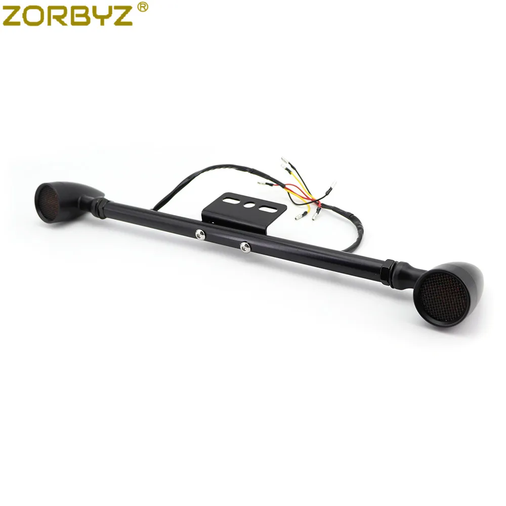 Черный/Хромированный передний и задний металлический короткий светодиодный