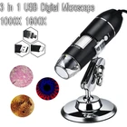 Цифровой USB микроскоп 1000X 1600X 3 в 1, электронный микроскоп Type-C, камера для пайки с 8 светодиодами, увеличительное стекло, эндоскоп