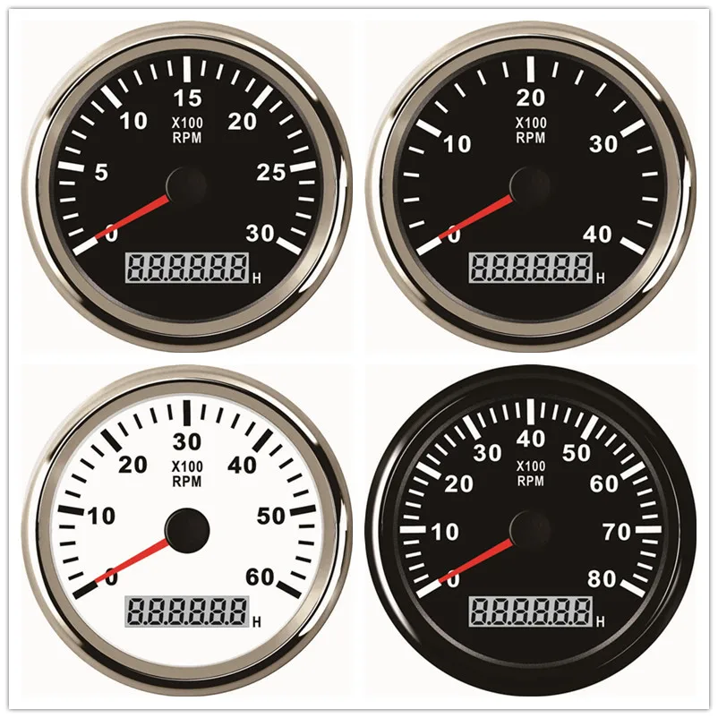Новый Тахометр 3 8K RPM Счетчик оборотов с часовым счетчиком 85 мм бензиновый дизель