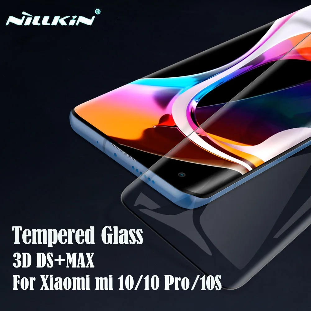 Закаленное стекло для Xiaomi Mi 10 Pro 10S Взрывобезопасное Nillkin 3D DS + MAX полное покрытие