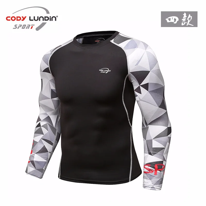 Men Fitness Sport T Shirt Long Sleeve Gym Compression Shirt Bodybuilding Workout MMA Cycling Training Quick Dry Fit Sweatshirt
