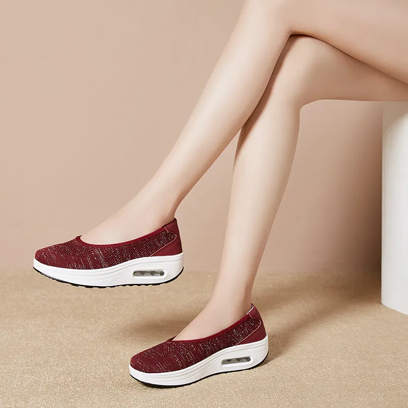 2019 Весна Женская обувь на плоской подошве Повседневная с сетчатым верхом из