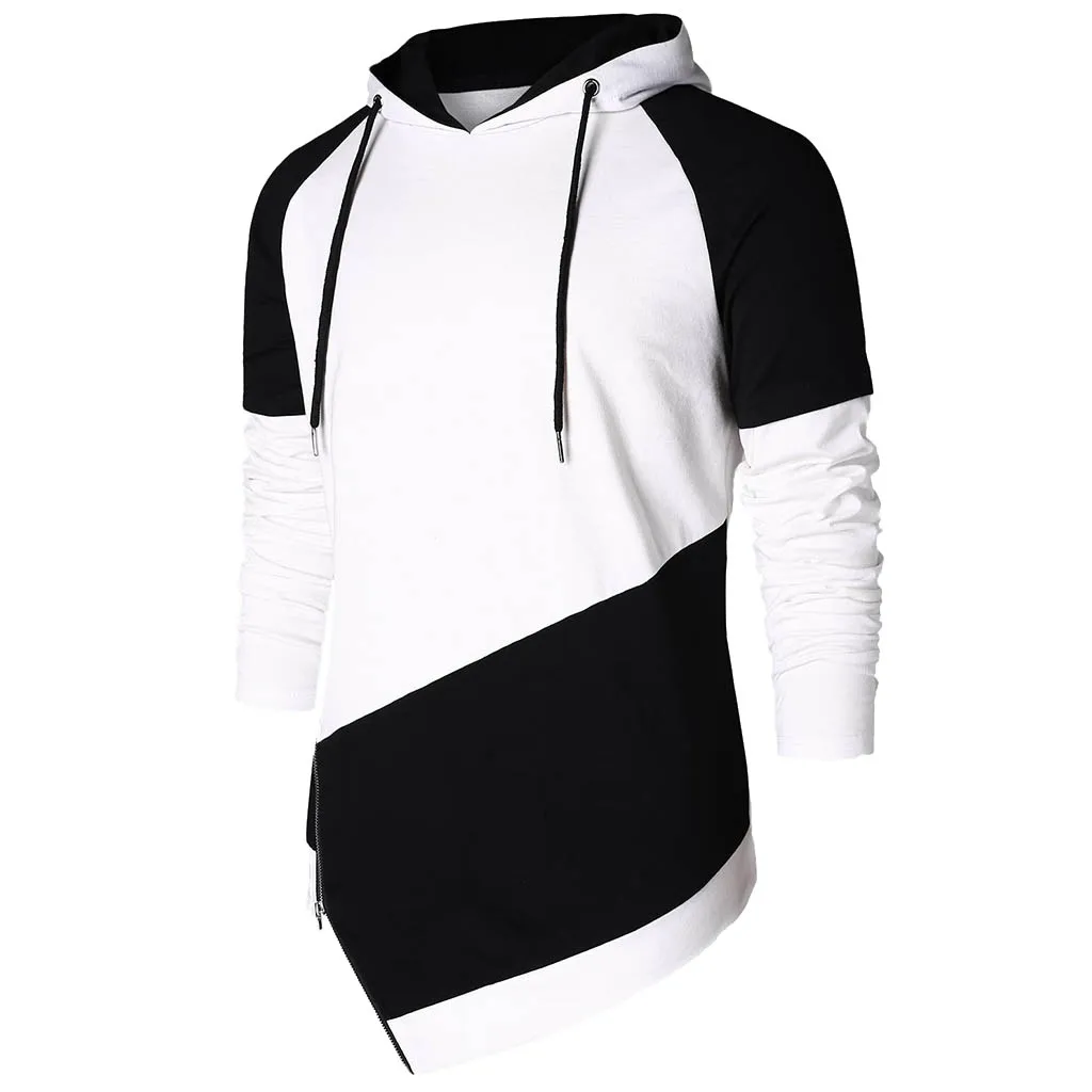 UHoodies nisex Man осень весна черно-белые лоскутные толстовки с длинными рукавами Толстовка блузка рубашка с капюшоном женская одежда