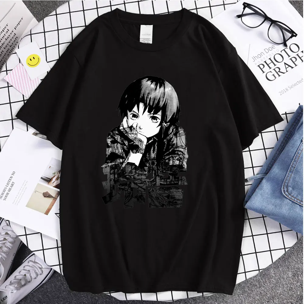 

Fashion Style Couple Tops Serial Experiments Lain Print Couple Tee Unsiex High Quality Classic Comfortable Trend Style Clothing