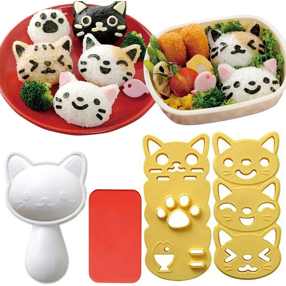 

4 набора, форма для риса для суши в виде милой кошки