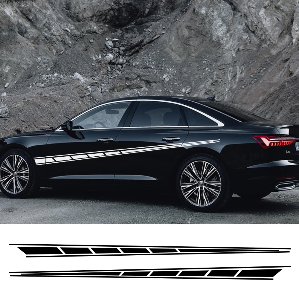 

2 шт. длинные полосатые автомобильные наклейки для Audi BMW Ford Volkswagen Toyota Peugeot Автомобильные виниловые наклейки универсальные аксессуары для тюн...