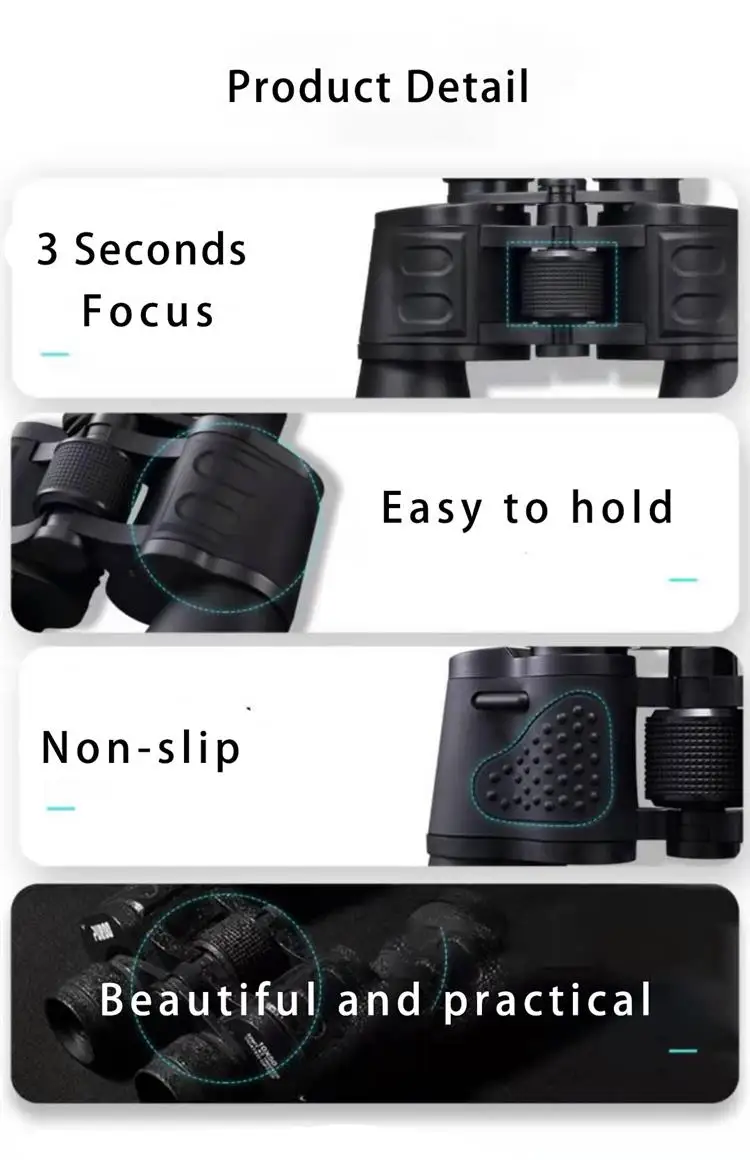 HD мощный бинокли с большим увеличением 20x50 большой дальности телескоп 50000 м