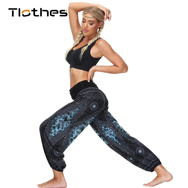 

Summer Baggy Yoga Pants Women Men Causal Hippie Joggers Trousers Print Bloomers Pants Unisex Loose Sports Aladdin Lantern Pants