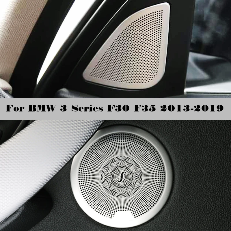 

Car Styling Treble Speaker Covers For BMW 3 Series F30 F35 Front Door High Range Horn Loudspeaker Lid Stickers Trim Accessories