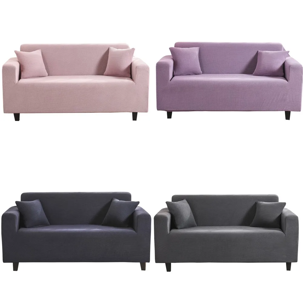 

Solid Color Modern Sofa Couch Cover Living Room Pet Dog Kids Mat Furniture Protector Slipcovers Anti-Slip Cover 1/2/3 Seater