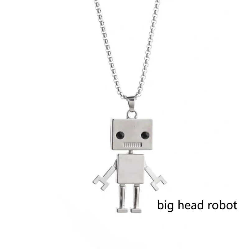 

Hip-hop cool cartoon cute bear dinosaur robot necklace retro movable men and women pendant