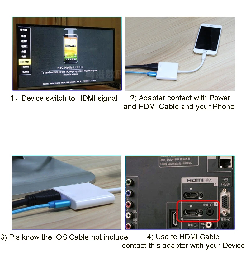 Адаптер Lightning/HDMI для ТВ 1080P HD цифровой AV |