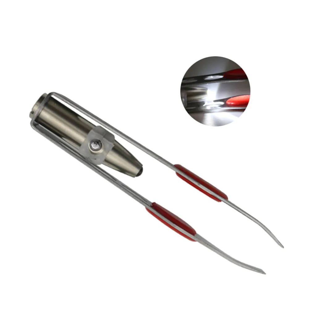 BGVfive1PC Новый из нержавеющей стали LED свет пинцет для бровей удаление волос зажим