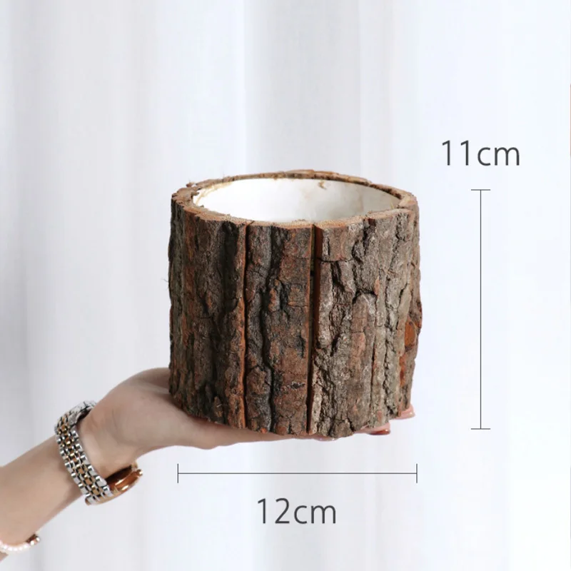 Горшок для садового растения декоративный винтажный сочный деревянный