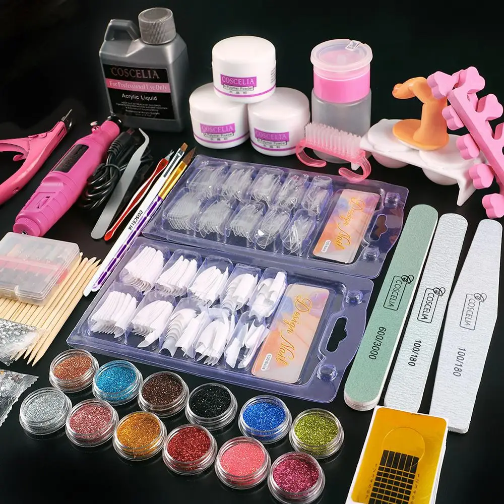 Профессиональный акриловый набор маникюрный для ногтей с акриловым жидким