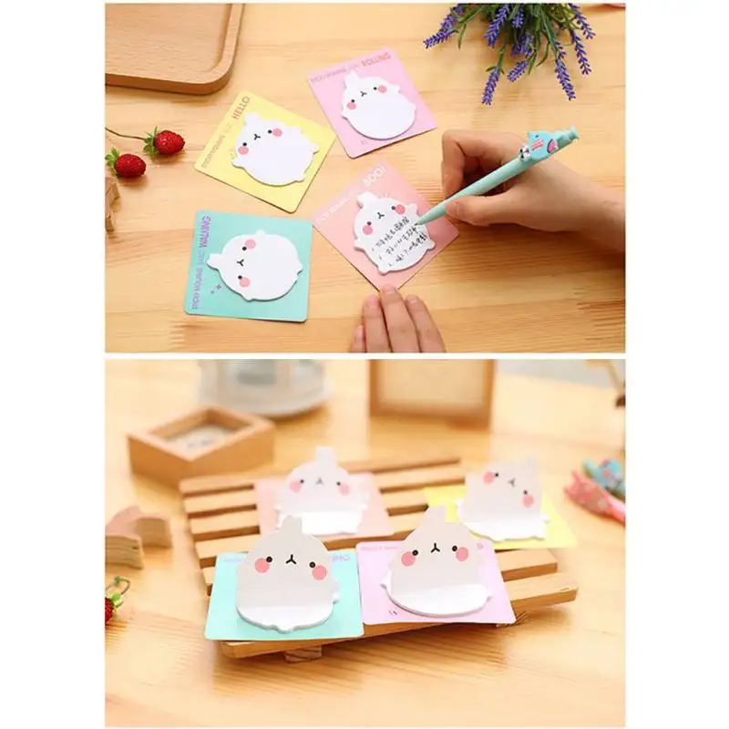 20 шт./блокнот самоклеящиеся блокноты в виде кролика настольные для записей