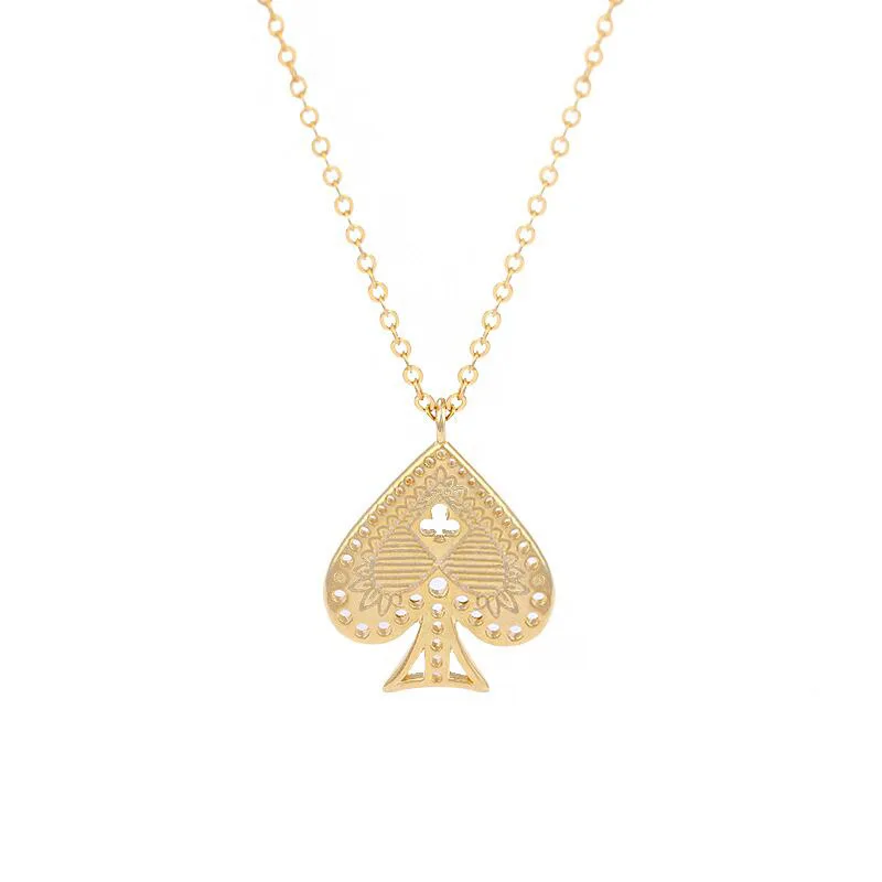 Ожерелье женское из серебра 100% пробы с подвеской в виде покерных карт | Украшения