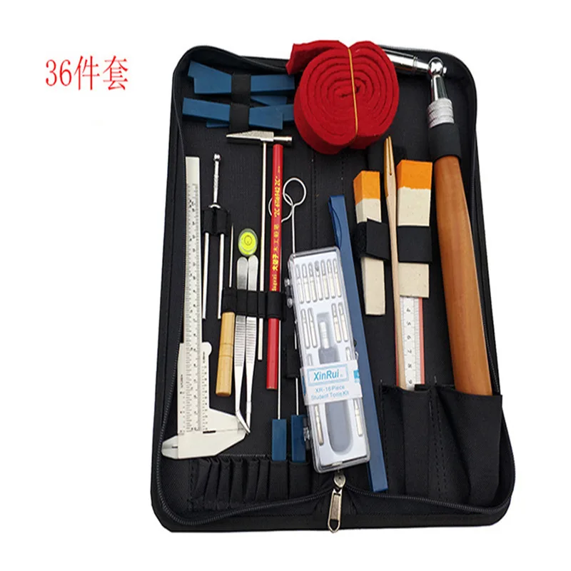 36pcs Piano Tuning Tuner Tool Tuner Kit DIY Set Wrench Hammer Fork Mute Ruler Set for Piano Keyboard Instrument
