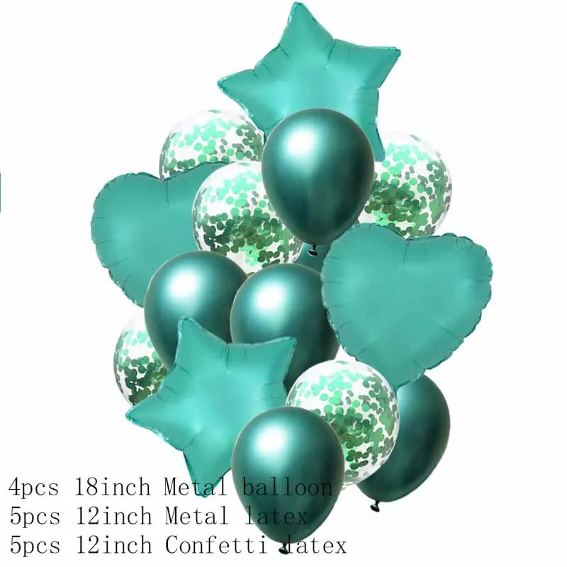 1 SET 18inch Metallic Star Heart Balloons Confetti Birthday Party Air Helium Balloon Decor Wedding Festival Balon Ballons | Дом и сад