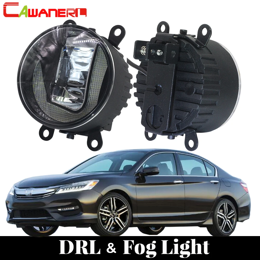Cawanerl 1 пара стайлинга автомобилей 2in1 светодиодный туман светильник + DRL дневная