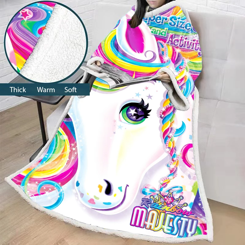 Плюшевое покрывало с рукавами Dream Unicorn супермягкая удобная и теплая накидка для