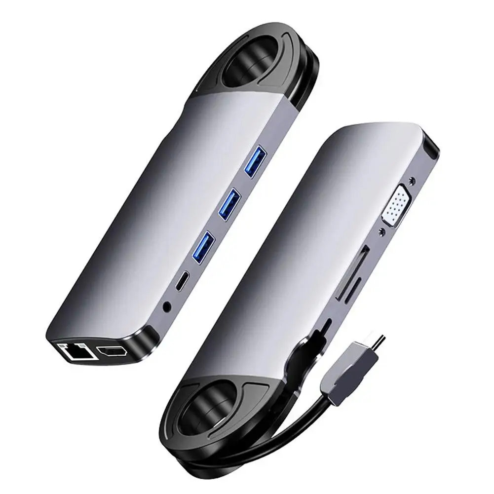 4K 60W PDSB C HUB 10 в 1 USB Type к 3 0 HDMI VGA PD 5 мм полнофункциональный концентратор для MacBook/Pro/Air