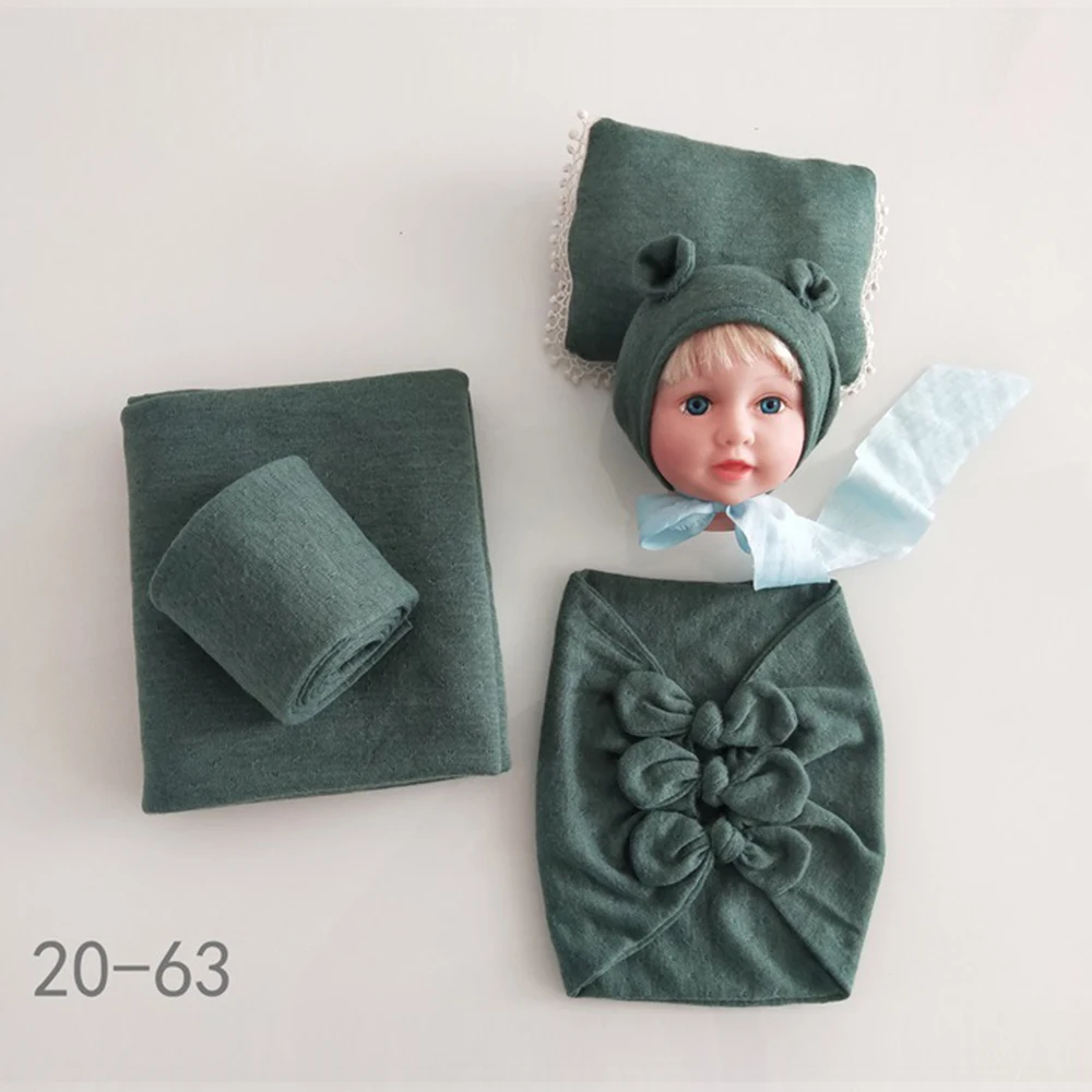 5pcs Sets 20-63 D& J 4 шт./5 шт. комплекты для новорожденных реквизит для фотосъемки ребенок позирует подушку шляпа капот обертывания фоновое одеяло Fotografia студия реквизит - Цвет: 5pcs Sets 20-63