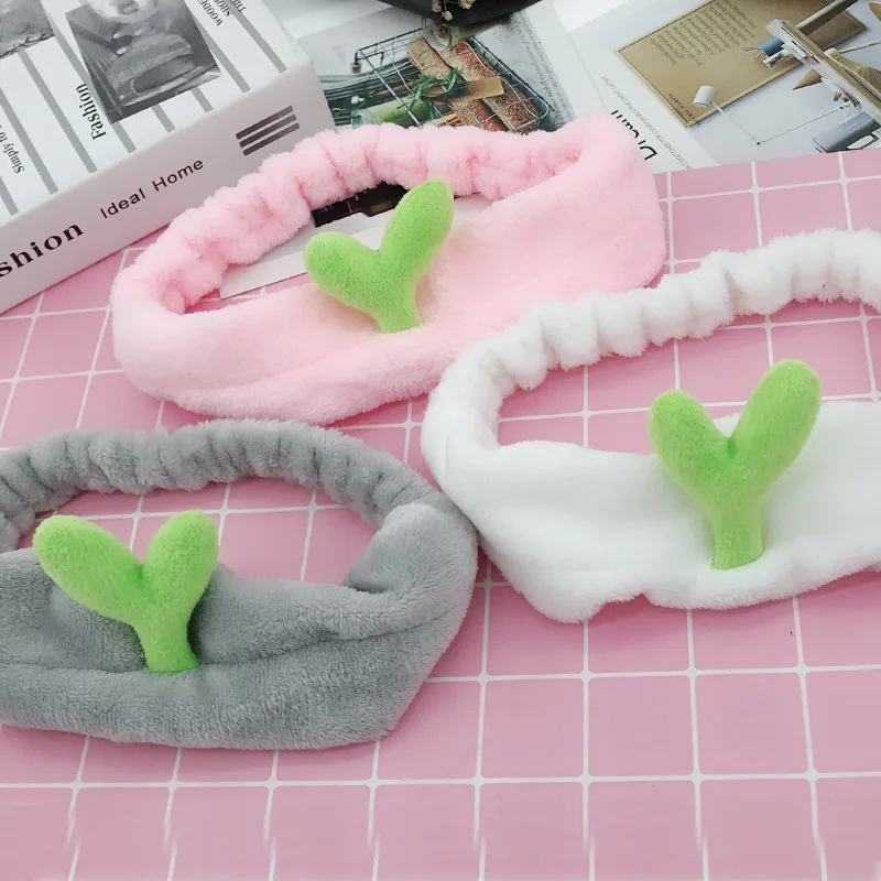 

2019 New Coral Fleece Tree Bud Elastic Headbands Soft Comfortable Wash Face Bath Hairbands Women Girls Cute Hair Accessories