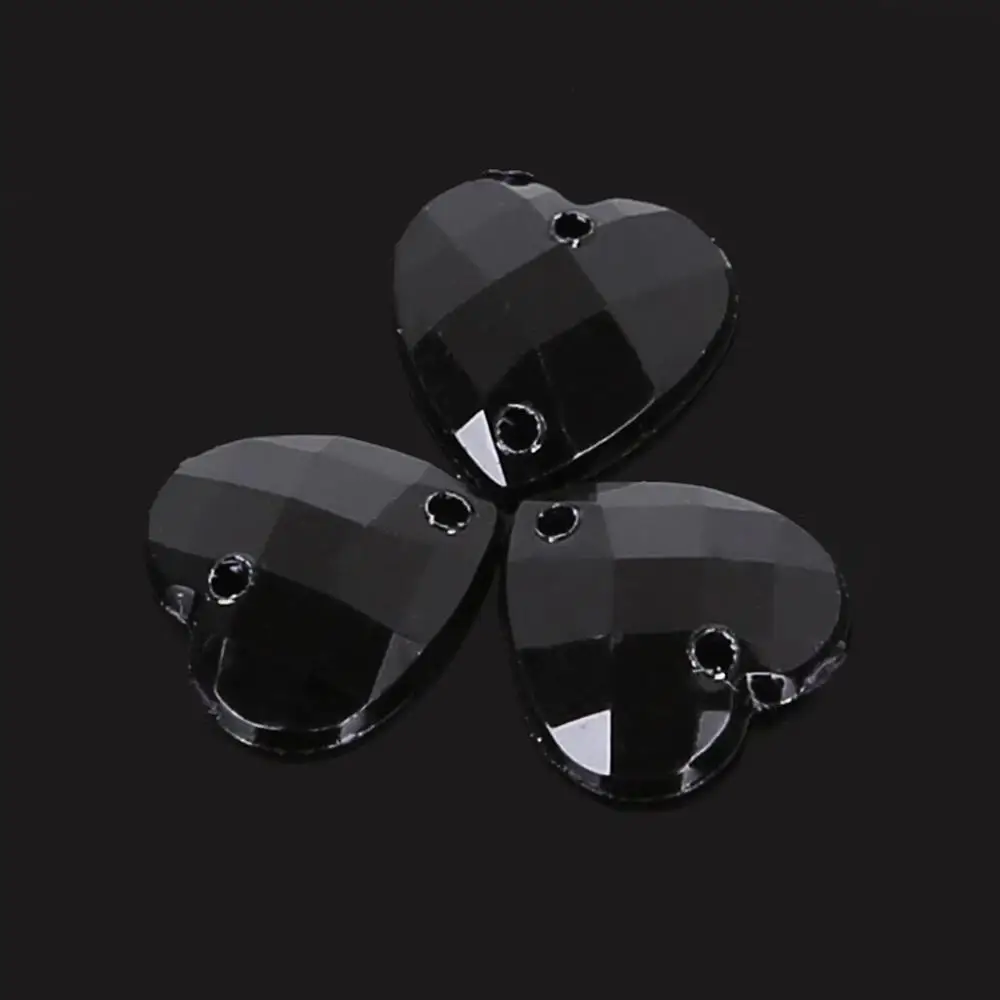 50 100 шт. 5 размеров акриловые стразы в форме сердца с кристаллами для одежды обуви