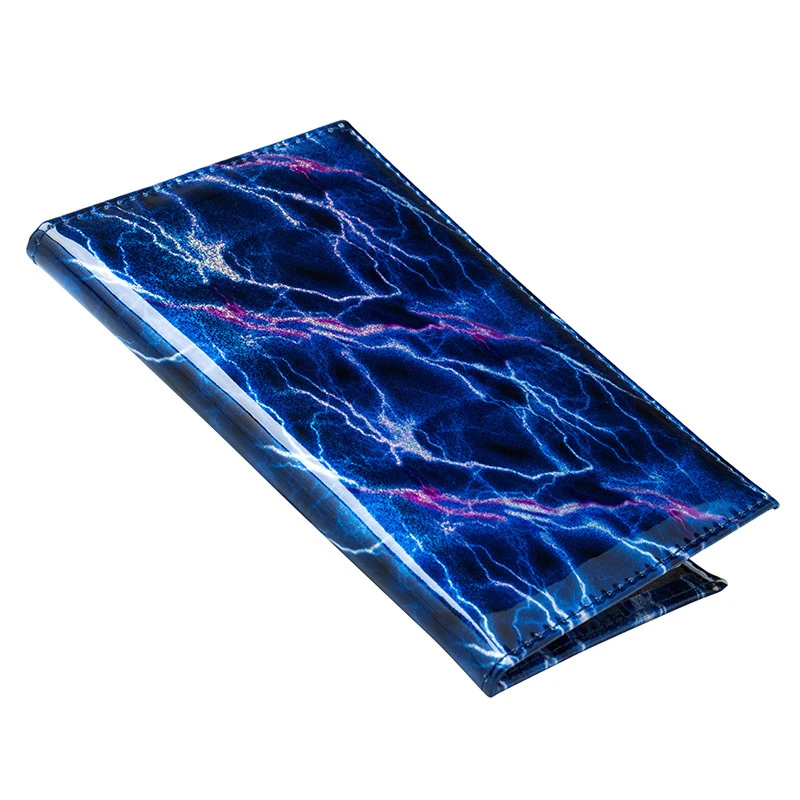 Zoukane Новая обложка для паспорта из искусственной кожи в полоску с молнией синяя