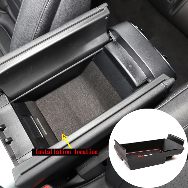 

Car Styling For Mercedes-Benz C-Class 2022 ABS Central Armrest Storage Box Container Holder Tray Car Interior Accessories