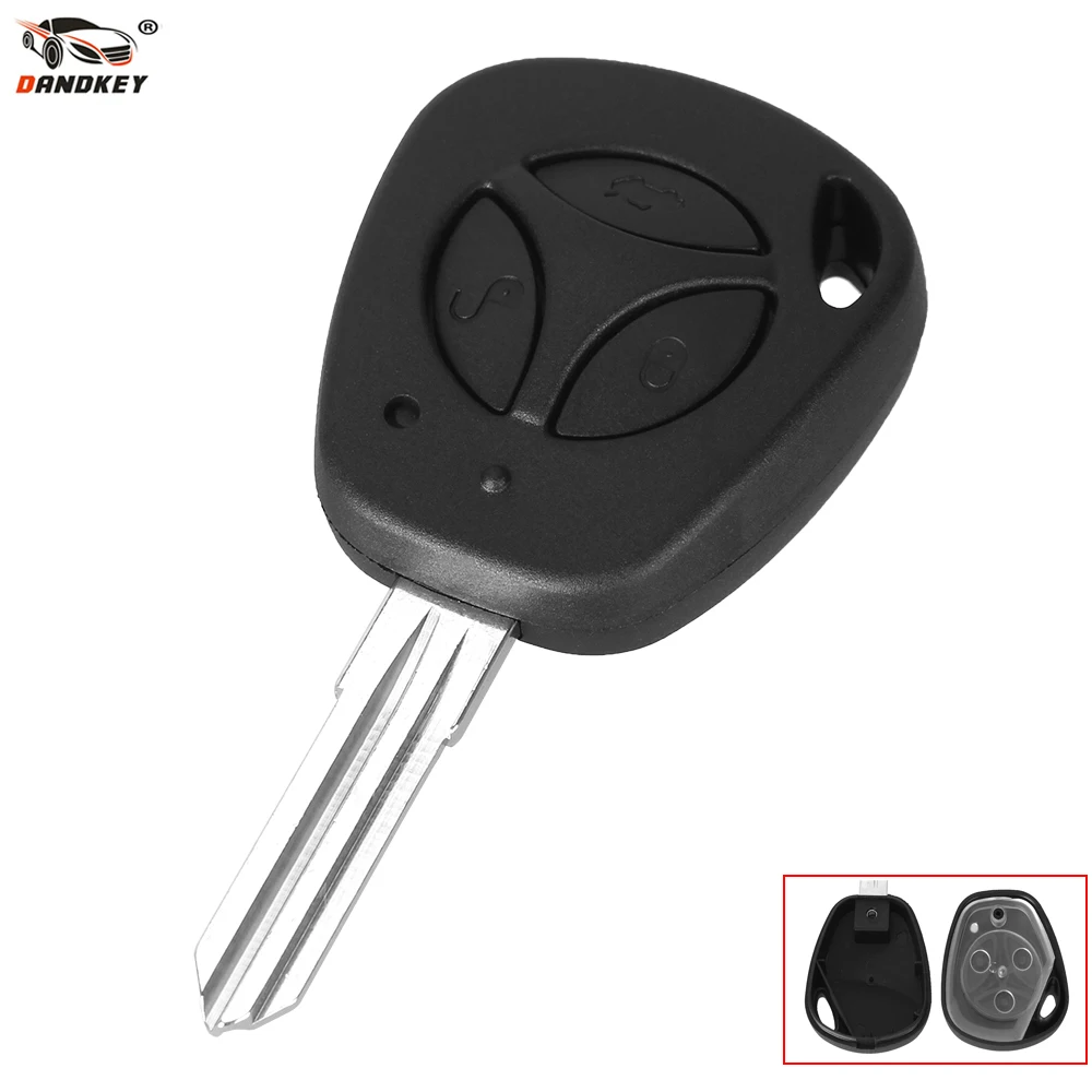 Чехол DANDKEY для автомобильного ключа с 3 кнопками Lada Uncut Auto Blank Remote Key Cover Fob Priora