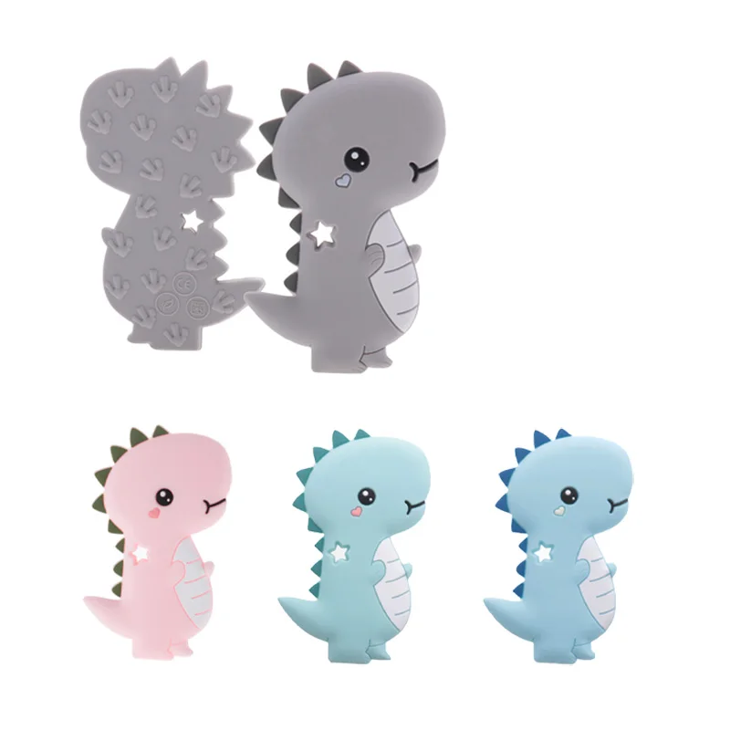 Mordedores de silicona para beb&eacute;s, productos para reci&eacute;n nacidos, chupete personalizado, oso, dinosaurio, Koala, sin BPA, 10 piezas-2