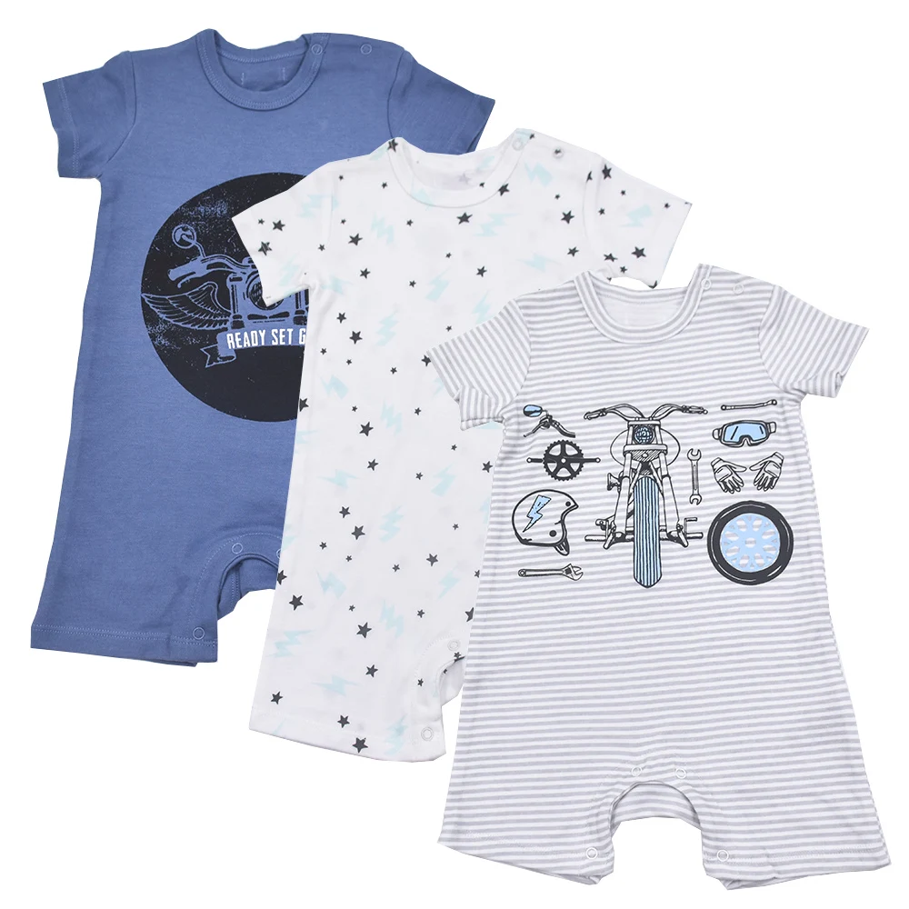 Комбинезон детский 3 шт./лот хлопковый с коротким рукавом | Детская одежда и обувь