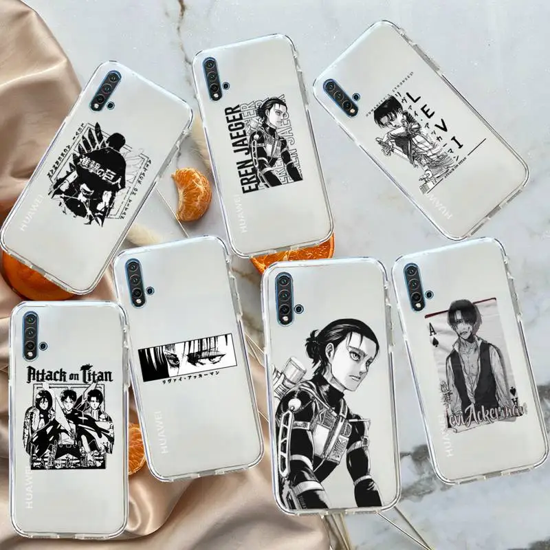 

attack on titan anime manga Phone Case Transparent for Huawei honor Enjoy Y V 9 7 8 10 20 30 40 SE S E C lite pro plus 2019