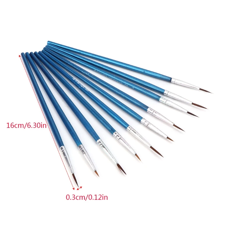 

10Pcs/Lot Watercolor Gouache Paint Brushes Different Size Round Pointed Tip Nylon Hair Painting Brush Set Art Supplies