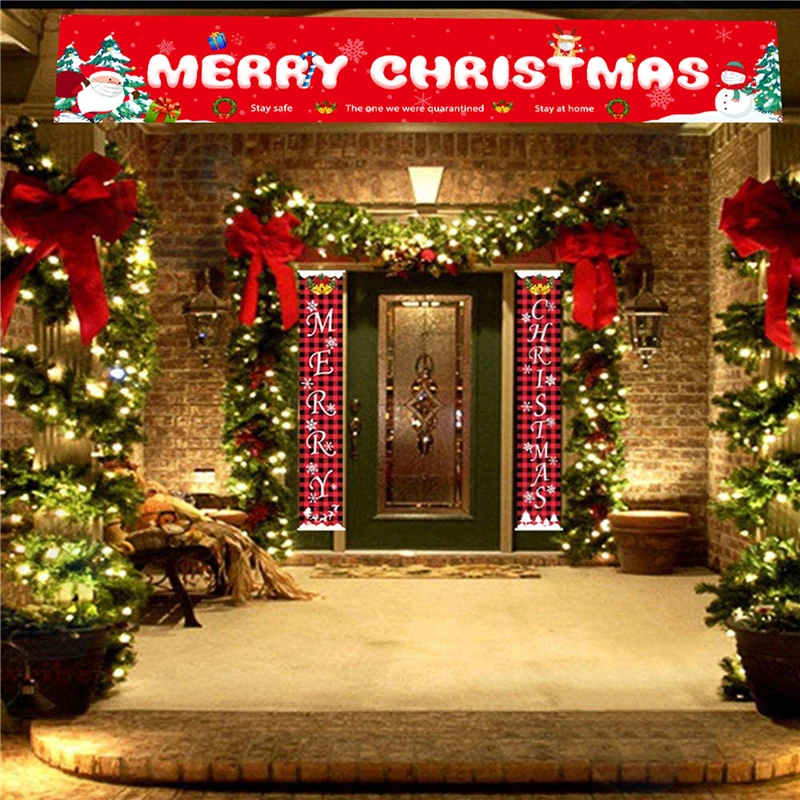 

Рождественский баннер Санта-Клаус Снеговик праздничный настенный Декор для дома двор крыльцо знак устойчивый к разрыву