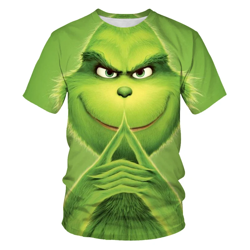 

Summer new T-shirt green fur monster 3D printing O-neck breathable T-shirt hip-hop clothing fashion street menâ€™s clothing