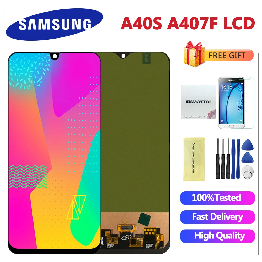 Сменный сенсорный ЖК экран для Samsung A40s A407 A407F A407FD|Экраны мобильных телефонов| |