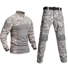 Рубашка Хан дикий стиль милитари + Брюки камуфляжные костюмы армейская тактическая Боевая рубашка Походные штаны мужские Камиса военный костюм спецназа