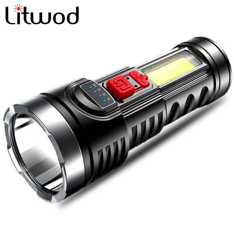 

Outdoor Searchlight Household Light Ultra-Bright Fashlight Portable Powerful Light COB Side Light Floodlight USB Rechargeable