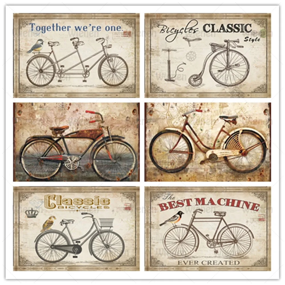 

Tin Sign Vintage Decor Bicycle Vintage Metal Plate Border Collie Decoration for Home Bar Accessories Posters On The Wall Garden