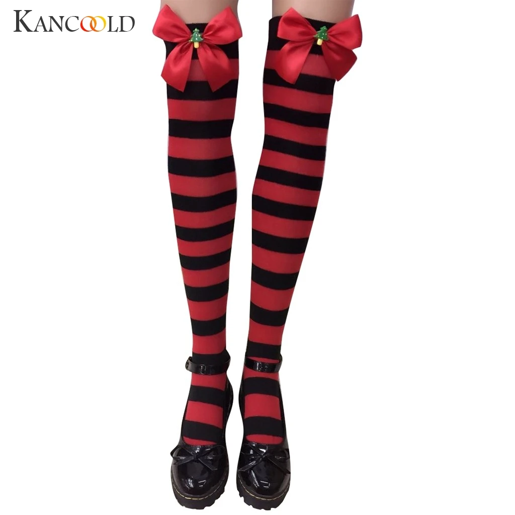 KANCOOLD Рождественская полоса для женщин радужного цвета Зимние теплые длинные