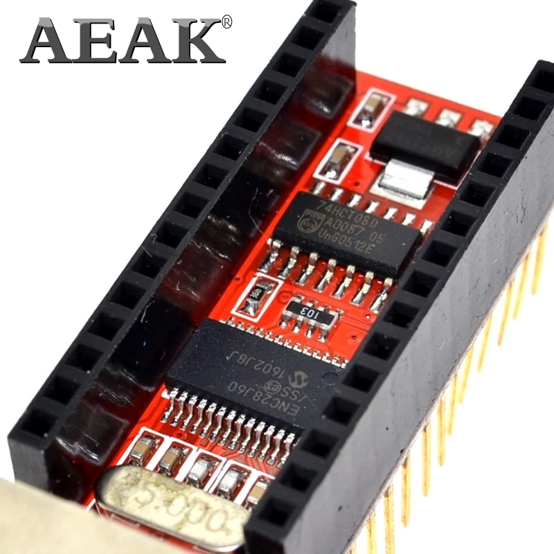 AEAK 1 шт. ENC28J60 Ethernet щит V1.0 для arduino совместимый с Nano 3 0 RJ45 веб-сервер модуль |