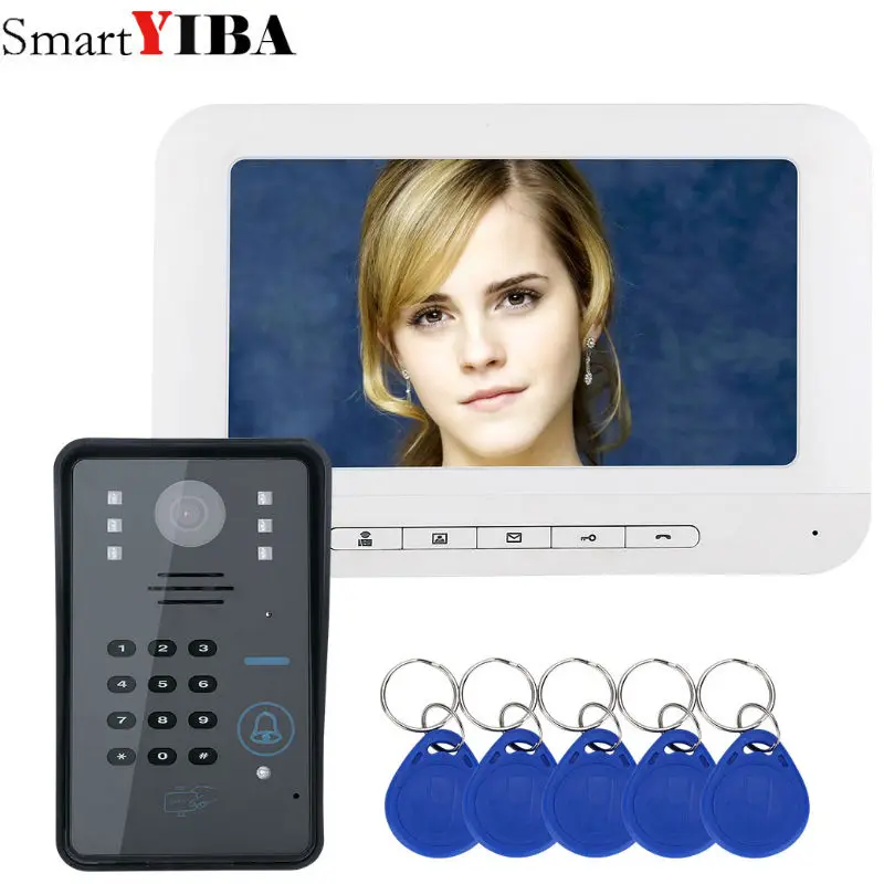 SmartYIBA 7 дюймов ID карта Видео дверной телефон домашний комплект дверная камера видеодомофон дом семьи дверной звонок Система безопасности