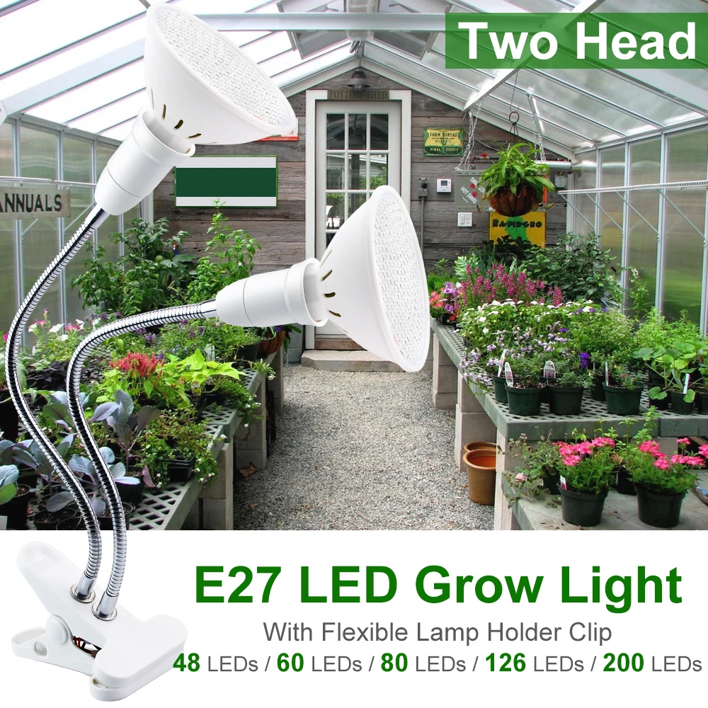 

EU US Plug LED Grow Light 220V Plant Bulb Clip Full Spectrum Phyto Lamp 3W 5W 7W 15W 20W Fitolampy For Indoor Flower Growth Tent