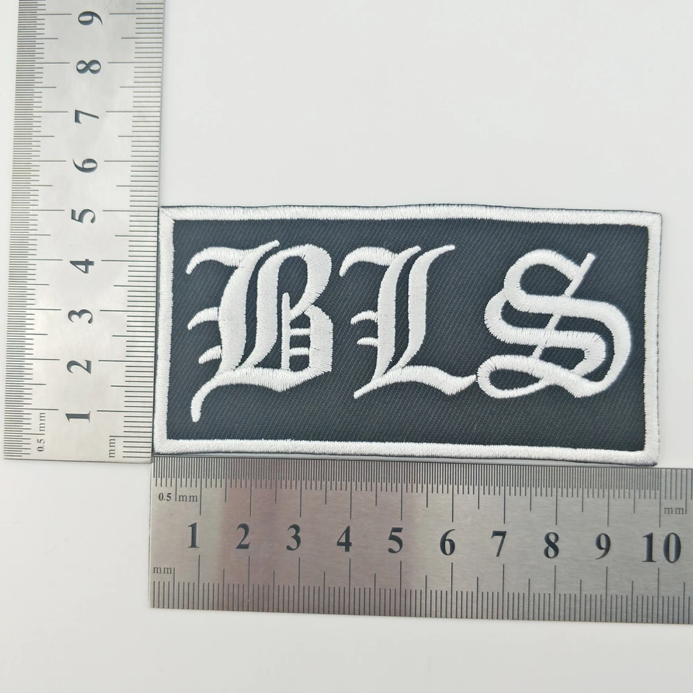 BLS этикетка Байкер Вышивка Железо на горячей резки границы патч для DIY одежда